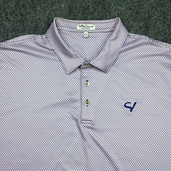 Peter Millar Other - Peter Millar Summer Comfort Men 2XL Polo Shirt Caves Valley Geometric AOP